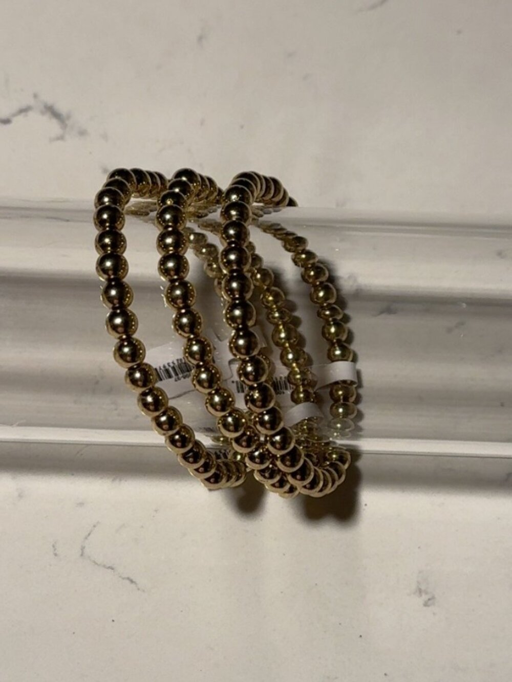 2 Chic Gold Tone Beaded Stackable Bracelets - 3 Piece Set - NWT